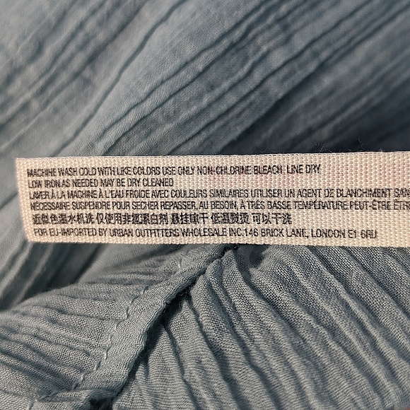 Free People Freya Crinkle Gauze Texture Button Long Sleeve Sheer Blouse Medium - Picture 10 of 10